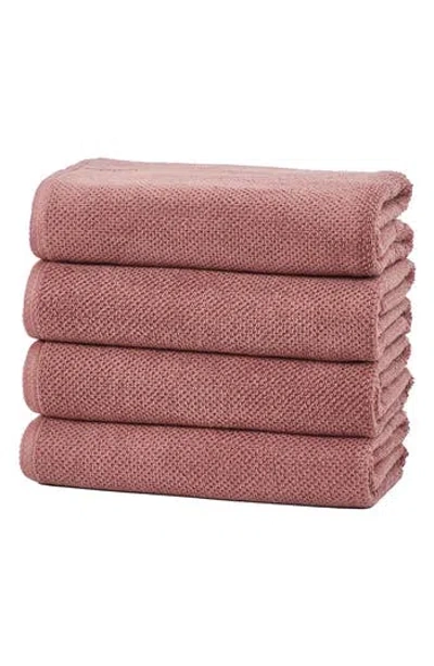 Woven & Weft 4-pack Popcorn Textured Towels In Desert Rose