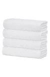 Woven & Weft Cotton 4-pack Textured Bath Towel Set In Optic White