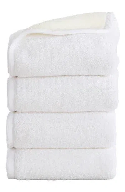 Woven & Weft 4-pack Two-tone Cotton Towels In White