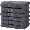 Woven & Weft 6-piece Cotton Bath Towels In Gray