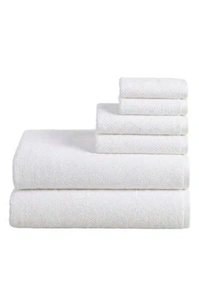 Woven & Weft 6-piece Cotton Textured Bath Sheet Set In Ivory