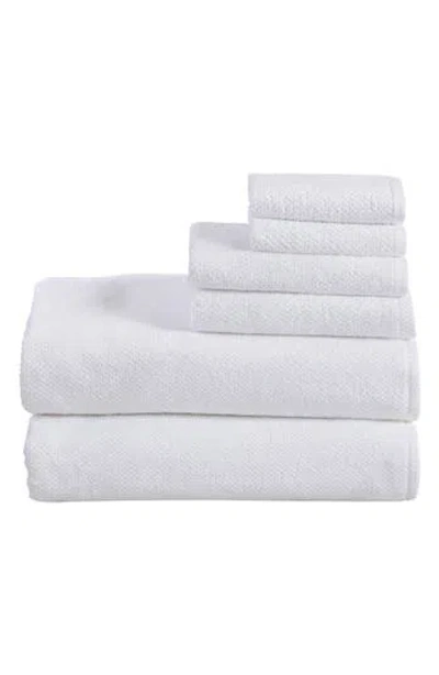 Woven & Weft 6-piece Cotton Textured Bath Sheet Set In Optic White