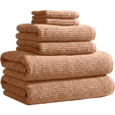 Woven & Weft 6-piece Turkish Cotton Towel Set In Brown