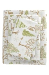 Woven & Weft Animal Lodge Cotton Flannel Sheet Set In Green