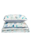 Woven & Weft Blue Coral Reversible Microfiber Quilt Set In Blue
