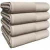 Woven & Weft Border 4-piece Cotton Bath Towels In Brown