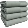 Woven & Weft Border 4-piece Cotton Bath Towels In Green