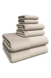 Woven & Weft Border 6-piece Cotton Towel Set In Brown