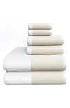 Woven & Weft Border 6-piece Cotton Towel Set In White