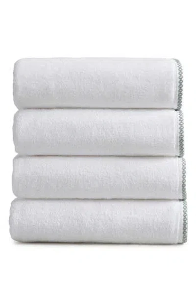 Woven & Weft Border Stitch 4-pack Cotton Bath Towels