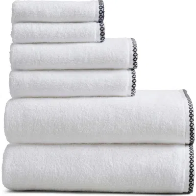 Woven & Weft Border Stitch 6-piece Cotton Towel Set In Multi