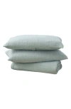 Woven & Weft Channel Stitch 3-piece Jersey Quilt Set In Heathered Seaglass