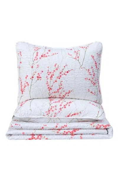 Woven & Weft Coastal 3-piece Quilt Set In Cherry Blossoms