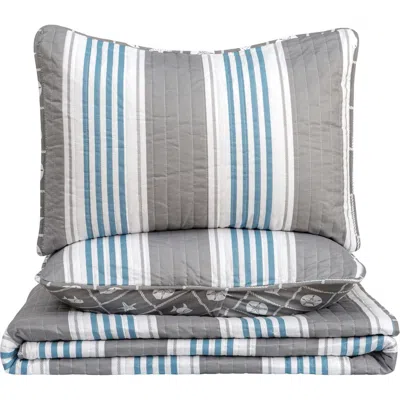 Woven & Weft Coastal 3-piece Quilt Set In Coastal Stripe