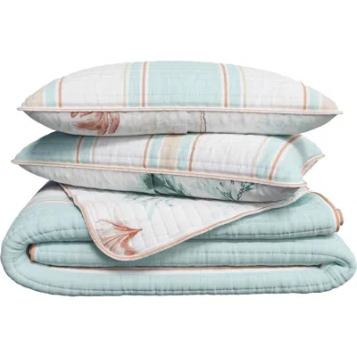 Woven & Weft Coastal Print Cotton Quilt & Sham Set In Blue