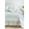 Woven & Weft Coastal Print Cotton Quilt & Sham Set In Flag Stripe/kelp Breeze