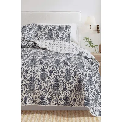 Woven & Weft Coastal Print Cotton Quilt & Sham Set In Off White/navy
