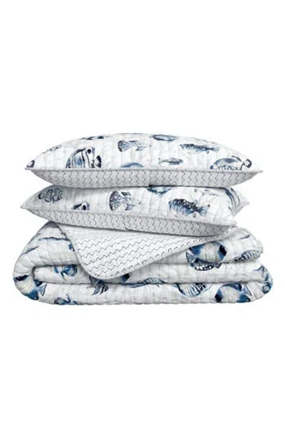 Woven & Weft Coastal Quilt Set In Coastal Fish