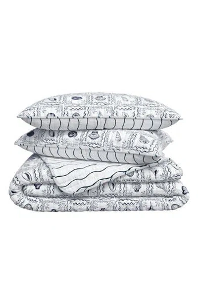 Woven & Weft Coastal Seashell Tile Reversible Quilt Set