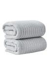 Woven & Weft Combed Cotton 2-pack Bath Towels In Gray