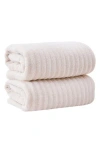 Woven & Weft Combed Cotton 2-pack Bath Towels In Pink