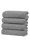 Woven & Weft Combed Cotton 4-pack Bath Towels In Gray