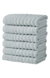 Woven & Weft Combed Cotton 6-pack Hand Towels In Gray