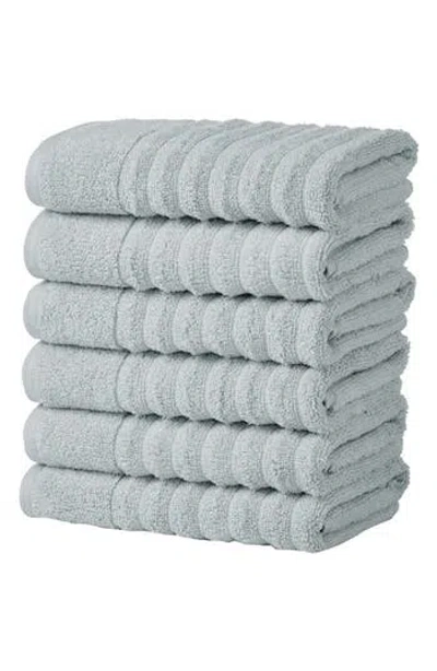 Woven & Weft Combed Cotton 6-pack Hand Towels In Gray