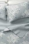 Woven & Weft Coral Starfish Reversible Microfiber Quilt Set In Blue