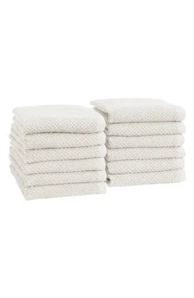 Woven & Weft Cotton 12-pack Textured Washcloths In White