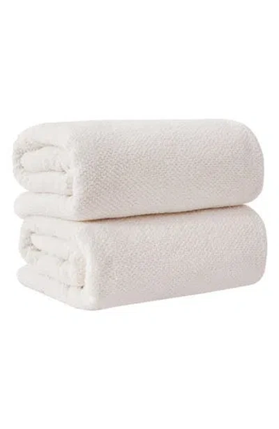 Woven & Weft Cotton 2-pack Oversized Bath Sheet Set In Neutral