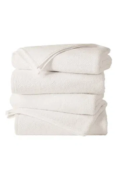 Woven & Weft Cotton 4-pack Textured Bath Towels In White