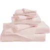 Woven & Weft Cotton 6-piece Textured Towel Set In Pink