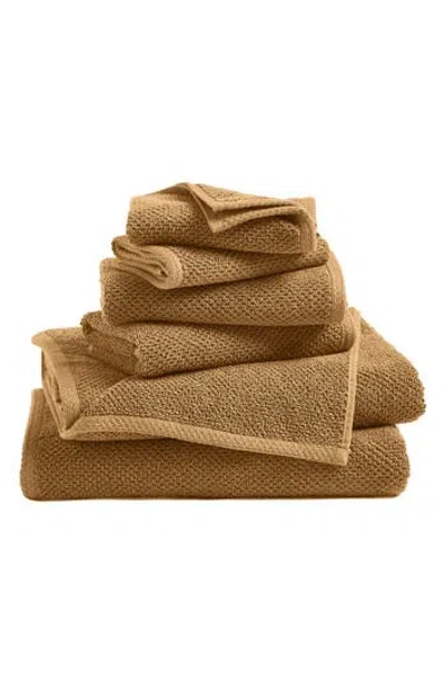 Woven & Weft Cotton 6-piece Textured Towel Set In Brown