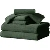 Woven & Weft Cotton 6-piece Textured Towel Set In Forest Green