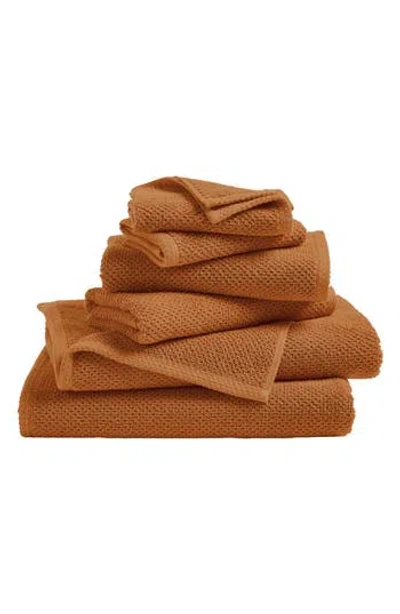 Woven & Weft Cotton 6-piece Textured Towel Set In Brown