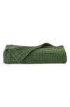 Woven & Weft Cotton Blend Waffle Weave Blanket In Forest Green