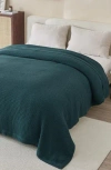 Woven & Weft Cotton Waffle Weave Throw Blanket In Peacock