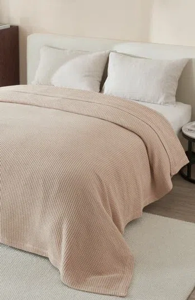 Woven & Weft Cotton Waffle Weave Throw Blanket In Taupe