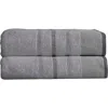 Woven & Weft Decorative 2-pack Bath Towels In Gray