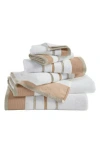Woven & Weft Cotton Textured Stripe 6-piece Towel Set In Clay/taupe