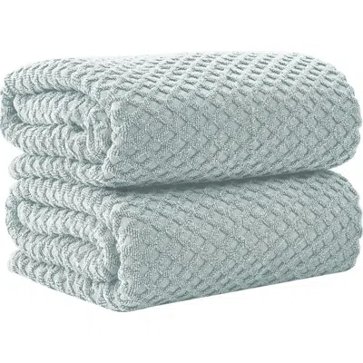 Woven & Weft Diamond 2-pack Bath Towel Set In Blue
