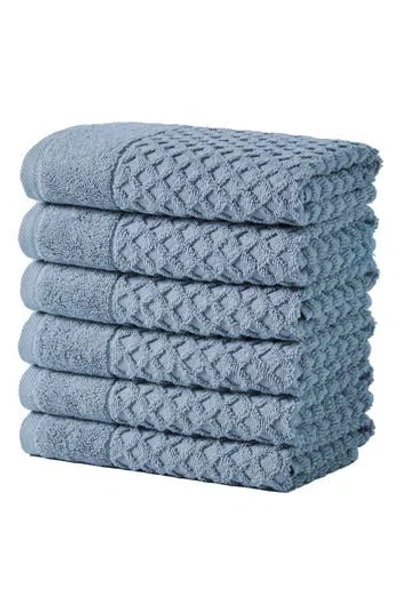 Woven & Weft Diamond 6-pack Washcloths In Blue