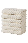 Woven & Weft Diamond 6-pack Washcloths In Brown