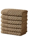 Woven & Weft Diamond 6-pack Washcloths In Brown