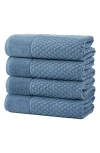 Woven & Weft Diamond Texture Towel 4-piece Set In Blue