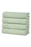 Woven & Weft Diamond Texture Towel 6-piece Set In Pale Green
