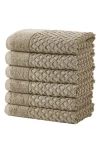 Woven & Weft Diamond Texture Towel 6-piece Set In Sand