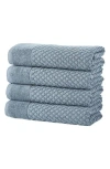 Woven & Weft Diamond Textured 4-pack Bath Towel Set In Blue