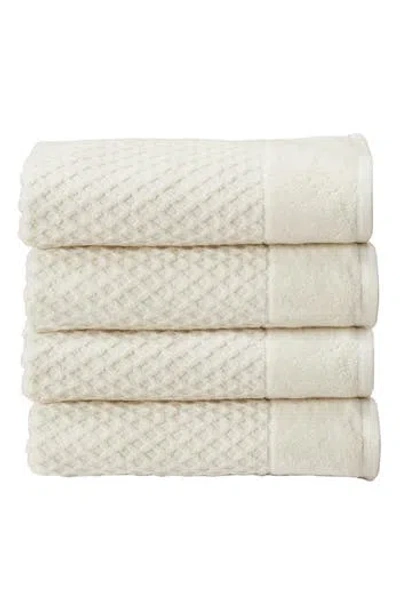 Woven & Weft Diamond Textured 4-pack Bath Towel Set In Brown